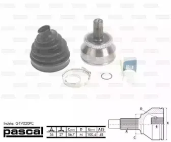 G1V020PC PASCAL Шарнирный комплект, приводной вал