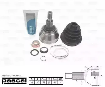 G1W005PC PASCAL Шарнирный комплект, приводной вал