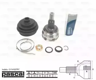 G1W007PC PASCAL Шарнирный комплект, приводной вал