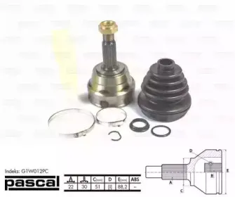 G1W012PC PASCAL Шарнирный комплект, приводной вал
