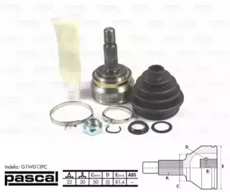 G1W013PC PASCAL Шарнир, приводной вал