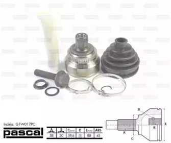 G1W017PC PASCAL Шарнирный комплект, приводной вал