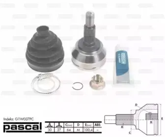 G1W037PC PASCAL Шарнирный комплект, приводной вал