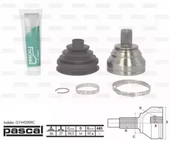 G1W039PC PASCAL Шарнирный комплект, приводной вал