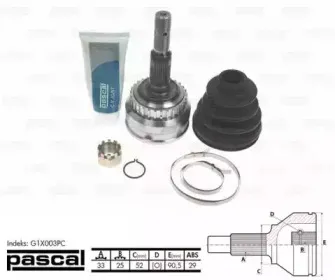 G1X003PC PASCAL Шарнирный комплект, приводной вал