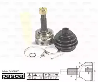 G1X005PC PASCAL Шарнирный комплект, приводной вал