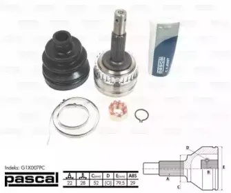 G1X007PC PASCAL Шарнирный комплект, приводной вал