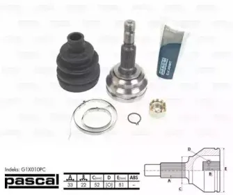 G1X010PC PASCAL Шарнирный комплект, приводной вал