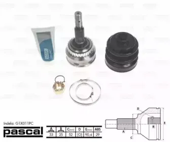 G1X011PC PASCAL Шарнирный комплект, приводной вал