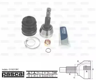 G1X013PC PASCAL Шарнирный комплект, приводной вал