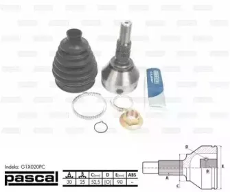 G1X020PC PASCAL Шарнирный комплект, приводной вал
