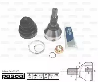 G1X028PC PASCAL Шарнирный комплект, приводной вал