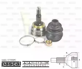 G1Y002PC PASCAL Шарнирный комплект, приводной вал