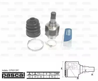 G70012PC PASCAL Шарнирный комплект, приводной вал