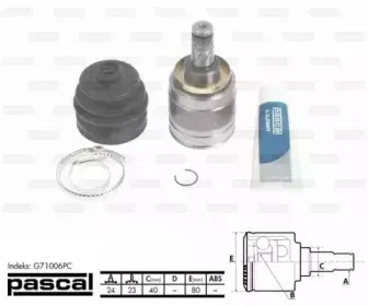 G71006PC PASCAL Шарнирный комплект, приводной вал