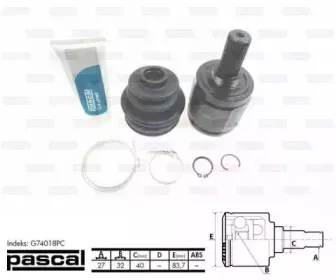 G74018PC PASCAL Шарнирный комплект, приводной вал