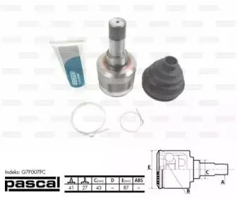G7F007PC PASCAL Шарнирный комплект, приводной вал