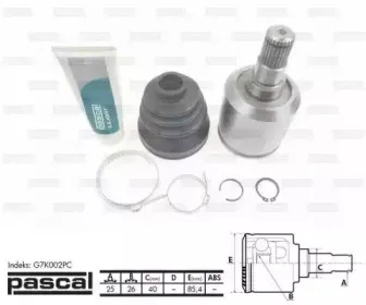G7K002PC PASCAL Шарнирный комплект, приводной вал