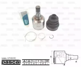 G7V001PC PASCAL Шарнирный комплект, приводной вал