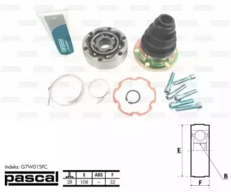 G7W015PC PASCAL Шарнирный комплект, приводной вал