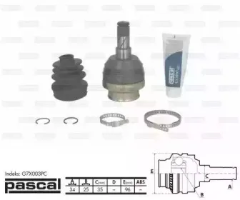G7X003PC PASCAL Шарнирный комплект, приводной вал