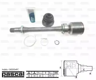 G82004PC PASCAL Шарнирный комплект, приводной вал