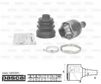 G85026PC PASCAL Шарнирный комплект, приводной вал