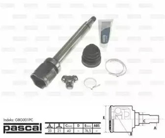 G8G001PC PASCAL Шарнирный комплект, приводной вал