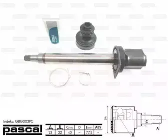 G8G003PC PASCAL Шарнирный комплект, приводной вал