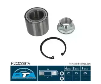 H2C022BTA BTA Комплект подшипника ступицы колеса