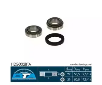 H2G002BTA BTA Комплект подшипника ступицы колеса