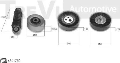 KA1120F TREVI AUTOMOTIVE Комплект роликов, поликлиновой ремень