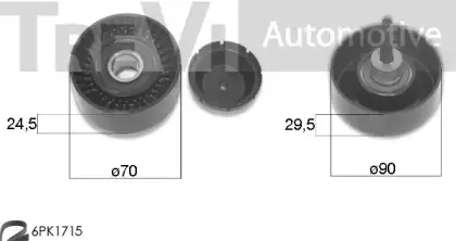KA1145F TREVI AUTOMOTIVE Комплект роликов, поликлиновой ремень