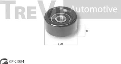 KA1184F TREVI AUTOMOTIVE Комплект роликов, поликлиновой ремень