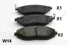 50W14 JAPKO Комплект тормозных колодок, дисковый тормоз