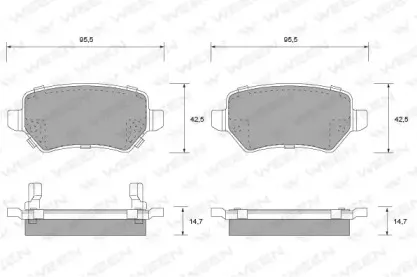 151-1128 WEEN Комплект тормозных колодок, дисковый тормоз