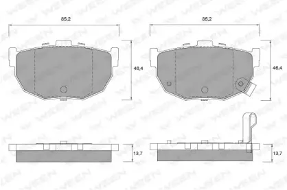 151-1135 WEEN Комплект тормозных колодок, дисковый тормоз