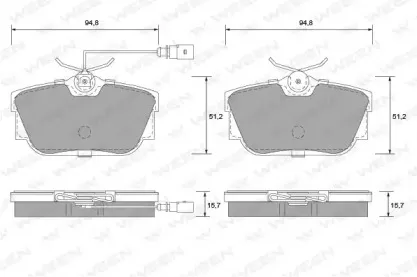 151-1209 WEEN Комплект тормозных колодок, дисковый тормоз