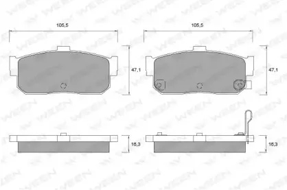 151-2251 WEEN Комплект тормозных колодок, дисковый тормоз