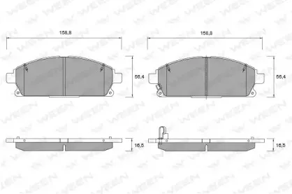 151-2266 WEEN Комплект тормозных колодок, дисковый тормоз