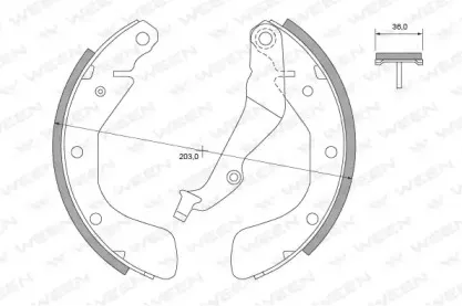 152-2051 WEEN Комплект тормозных колодок