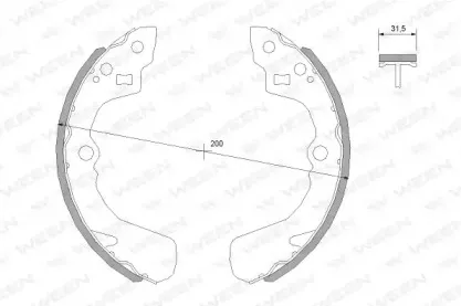 152-2123 WEEN Комплект тормозных колодок