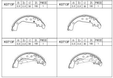 K0713F ASIMCO Комплект тормозных колодок