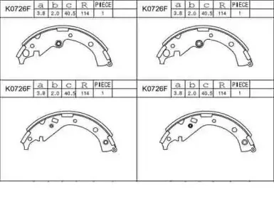 K0726F ASIMCO Комплект тормозных колодок