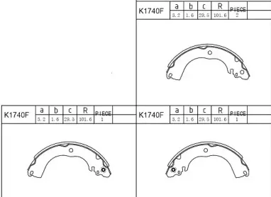 K1740F ASIMCO Комплект тормозных колодок