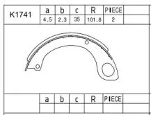 K1741 ASIMCO Комплект тормозных колодок