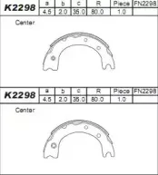 K2298 ASIMCO Комплект тормозных колодок