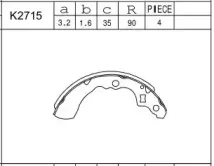 K2715 ASIMCO Комплект тормозных колодок