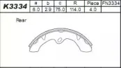 K3334 ASIMCO Комплект тормозных колодок