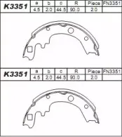 K3351 ASIMCO Комплект тормозных колодок